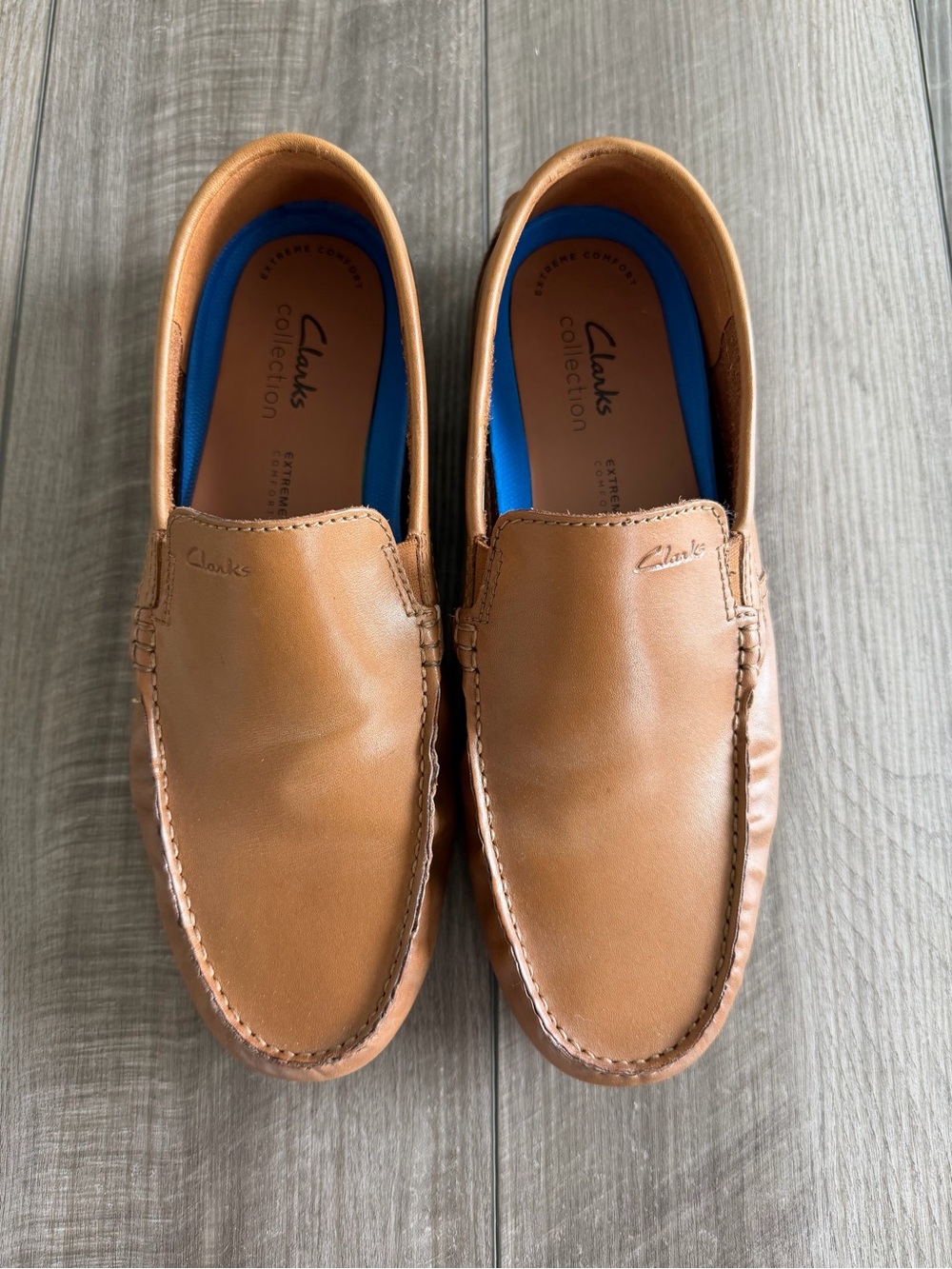 Clarks Men’s Brown Leather Slip-On Loafers